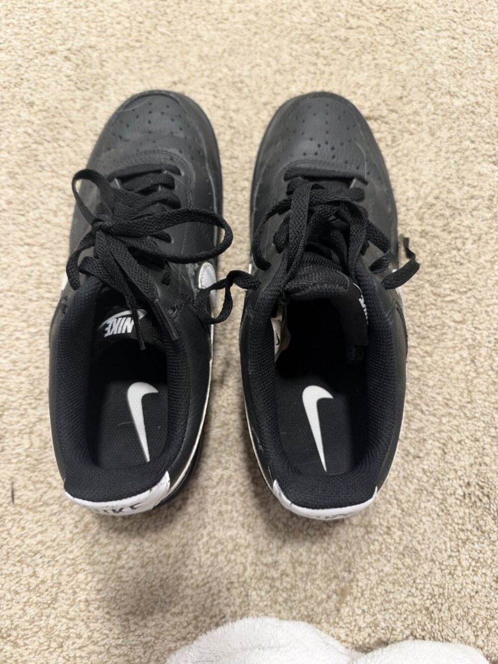 Nike Black Leather Low-Top Sneakers Men's 8
